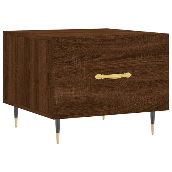 vidaXL sofabord 50x50x40 cm konstrueret træ brun egetræsfarve