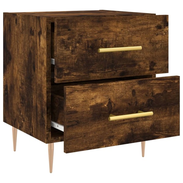 vidaXL sengebord 40x35x47,5 cm konstrueret træ røget egetræ