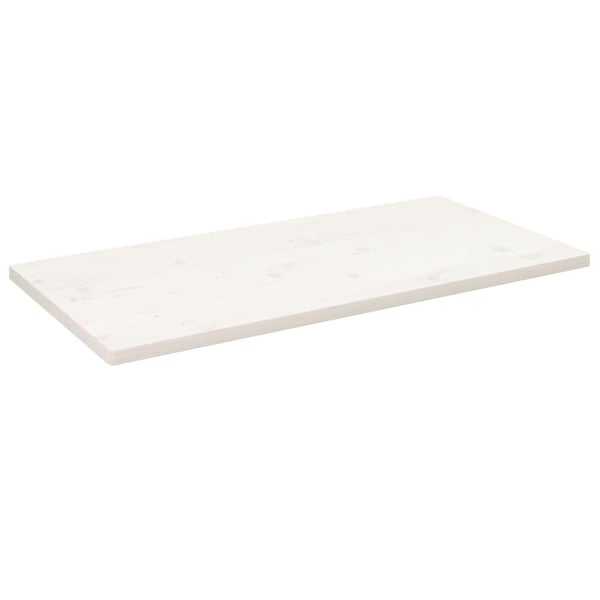 vidaXL Bordplate hvit 100x50x2,5 cm heltre furu rektangulær