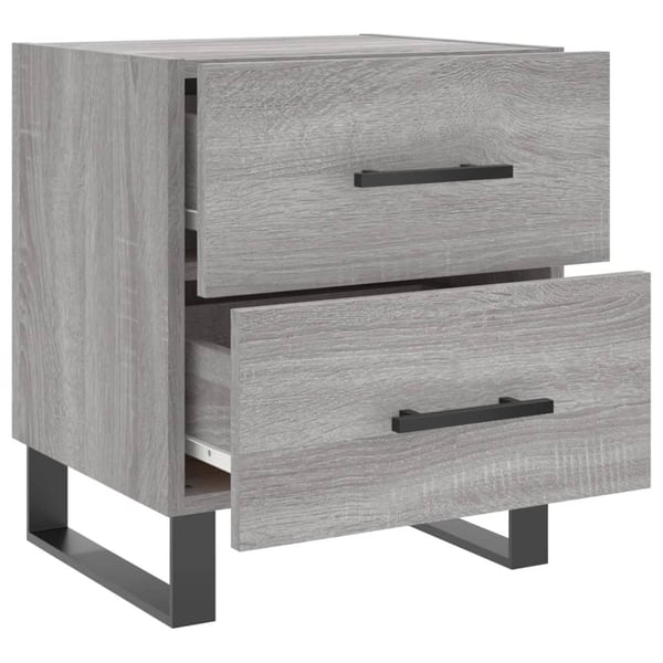 vidaXL Nattbord 2 stk grå sonoma 40x35x47,5 cm konstruert tre