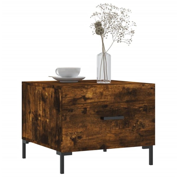vidaXL sofabord 50x50x40 cm konstrueret træ røget egetræsfarve