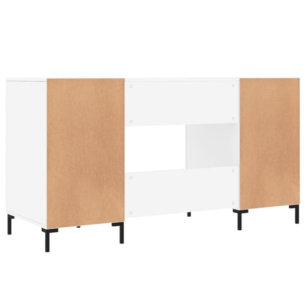 vidaXL Skrivebord høyglans hvit 140x50x75 cm konstruert tre