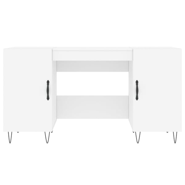vidaXL Skrivebord hvit 140x50x75 cm konstruert tre