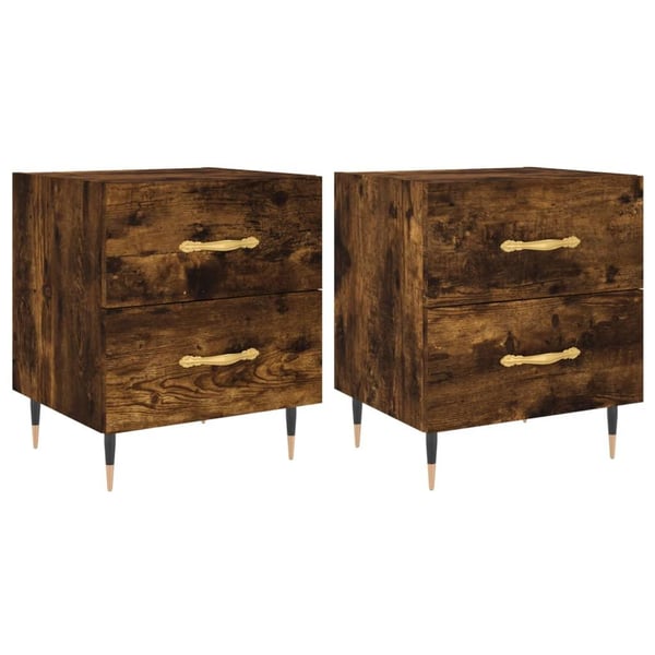 vidaXL Nattbord 2 stk røkt eik 40x35x47,5 cm konstruert tre