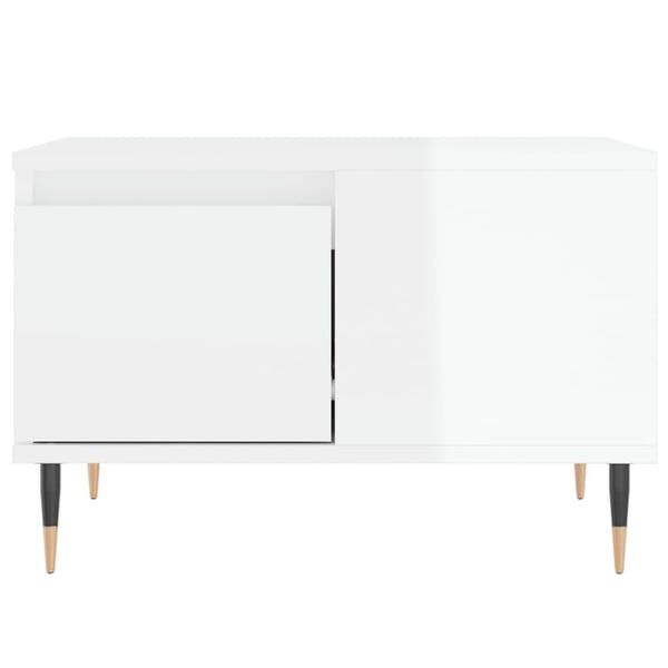 vidaXL sofabord 55x55x36,5 cm konstrueret træ hvid højglans
