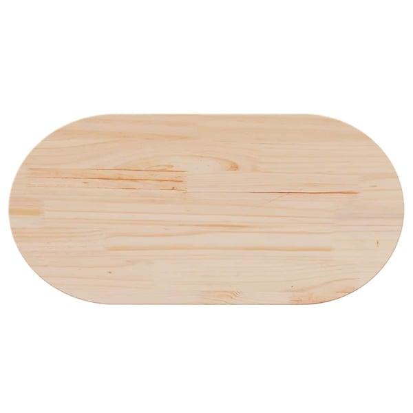 vidaXL Bordplate 80x40x2,5 cm heltre furu oval