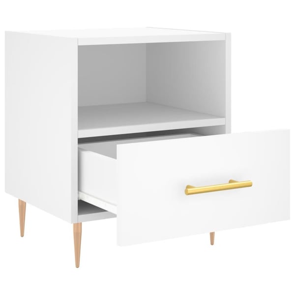 vidaXL Nattbord hvit 40x35x47,5 cm konstruert tre
