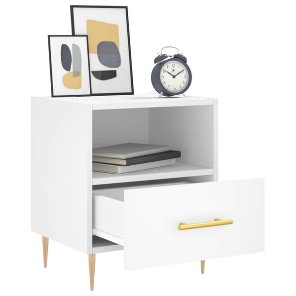 vidaXL Nattbord hvit 40x35x47,5 cm konstruert tre