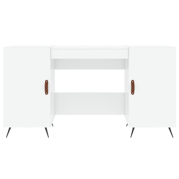 vidaXL Skrivebord høyglans hvit 140x50x75 cm konstruert tre