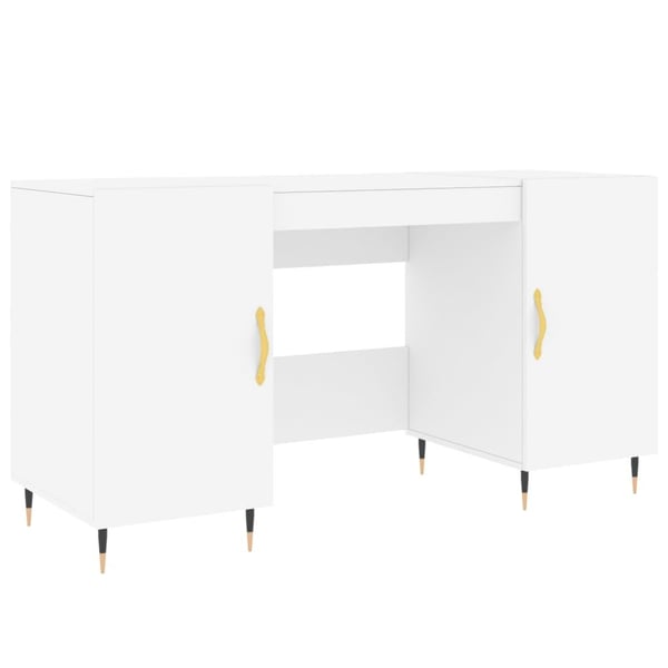 vidaXL skrivebord 140x50x75 cm konstrueret træ hvid