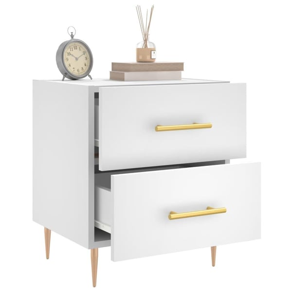 vidaXL Nattbord hvit 40x35x47,5 cm konstruert tre
