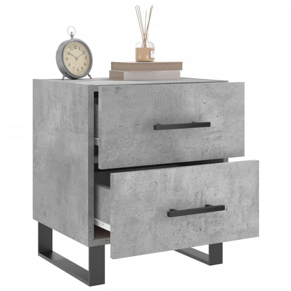 vidaXL Nattbord 2 stk betonggrå 40x35x47,5 cm konstruert tre
