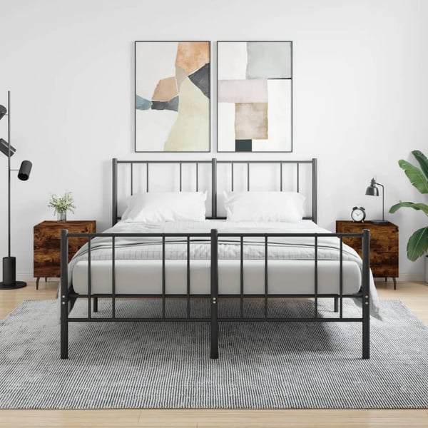 vidaXL sengeborde 2 stk. 40x35x47,5 cm konstrueret træ røget egetræ
