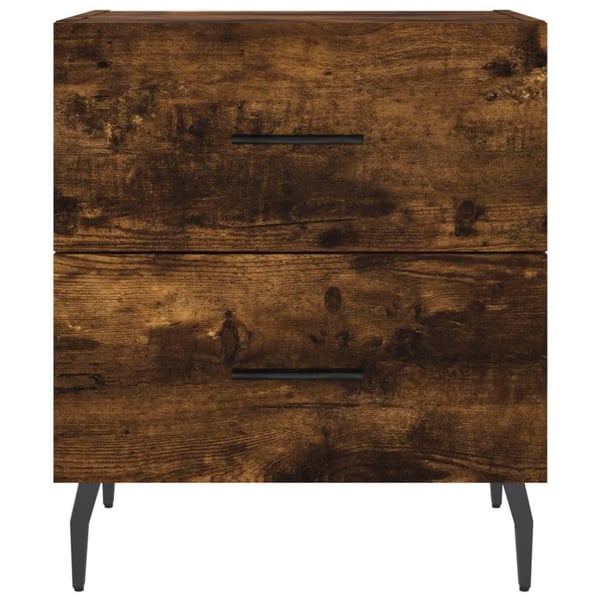 vidaXL sengeborde 2 stk. 40x35x47,5 cm konstrueret træ røget egetræ