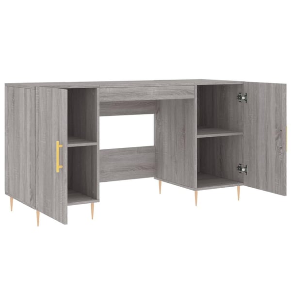 vidaXL Skrivebord grå sonoma 140x50x75 cm konstruert tre