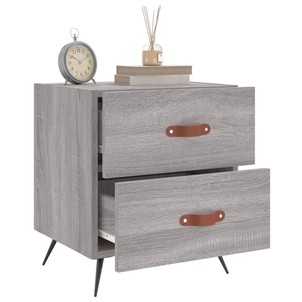 vidaXL Nattbord 2 stk grå sonoma 40x35x47,5 cm konstruert tre