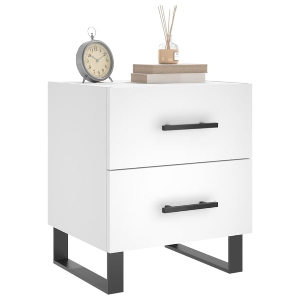 vidaXL Nattbord 2 stk hvit 40x35x47,5 cm konstruert tre