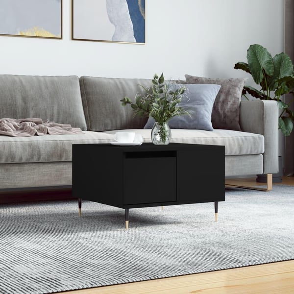 vidaXL sofabord 55x55x36,5 cm konstrueret træ sort