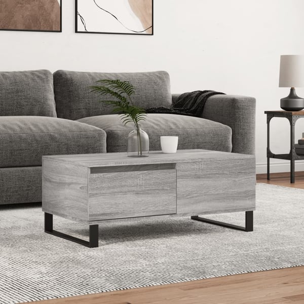 vidaXL Salongbord grå sonoma 90x50x36,5 cm konstruert tre