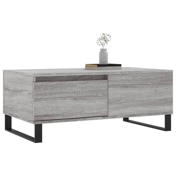 vidaXL Salongbord grå sonoma 90x50x36,5 cm konstruert tre