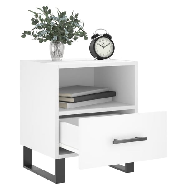 vidaXL Nattbord hvit 40x35x47,5 cm konstruert tre