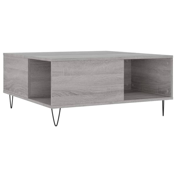 vidaXL Salongbord grå sonoma 80x80x36,5 cm konstruert tre