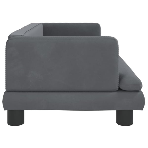 vidaXL hundeseng 80x45x30 cm velour mørkegrå