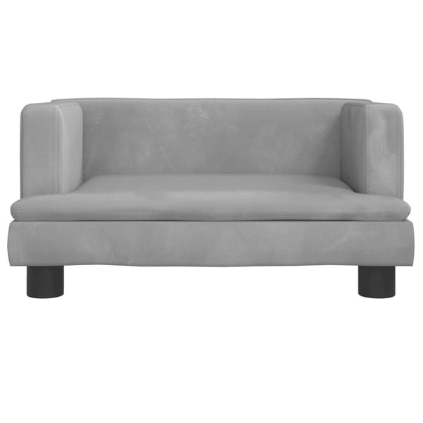 vidaXL hundeseng 60x40x30 cm velour lysegrå