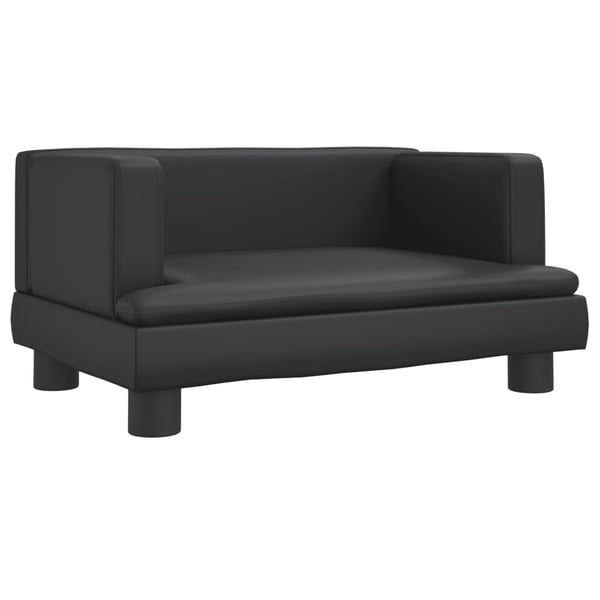 vidaXL Barnsoffa svart 60x40x30 cm konstläder
