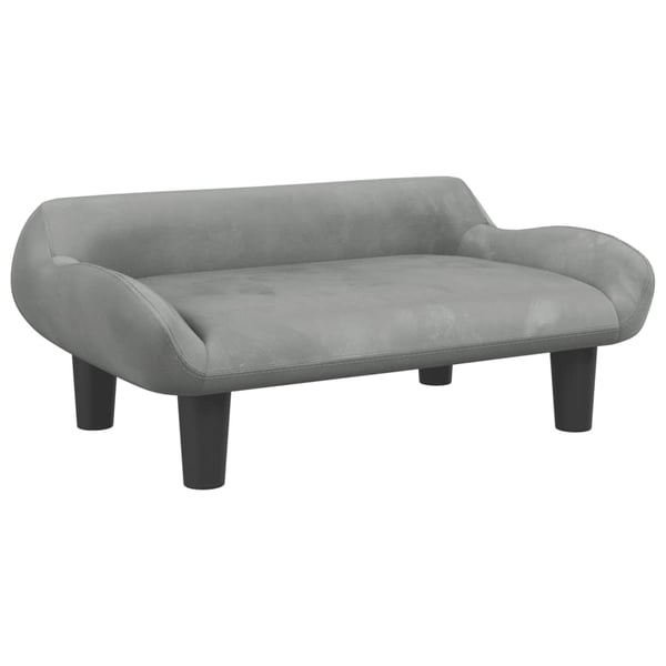 vidaXL sofa til børn 70x40x24 cm velour lysegrå