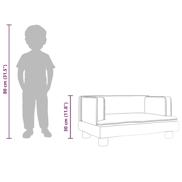vidaXL sofa til børn 60x40x30 cm velour blå