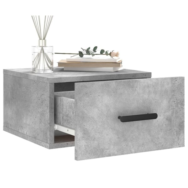 vidaXL Veggmonterte nattbord 2 stk betonggrå 35x35x20 cm