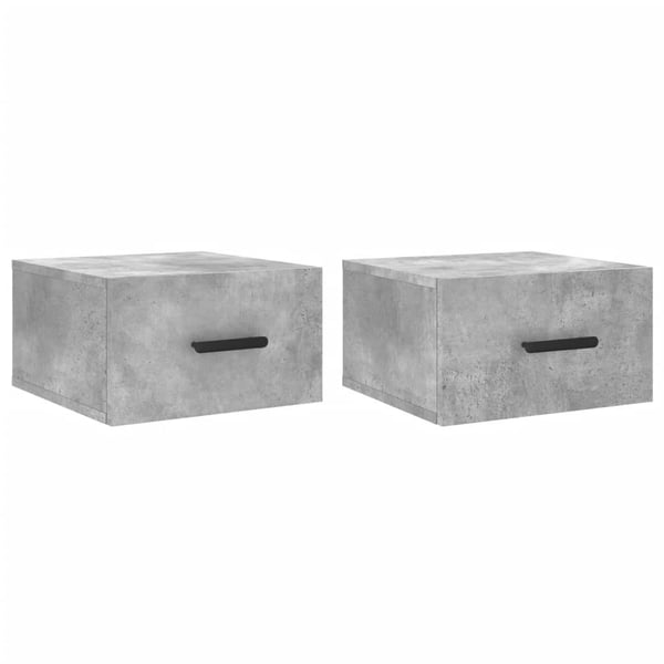 vidaXL Veggmonterte nattbord 2 stk betonggrå 35x35x20 cm