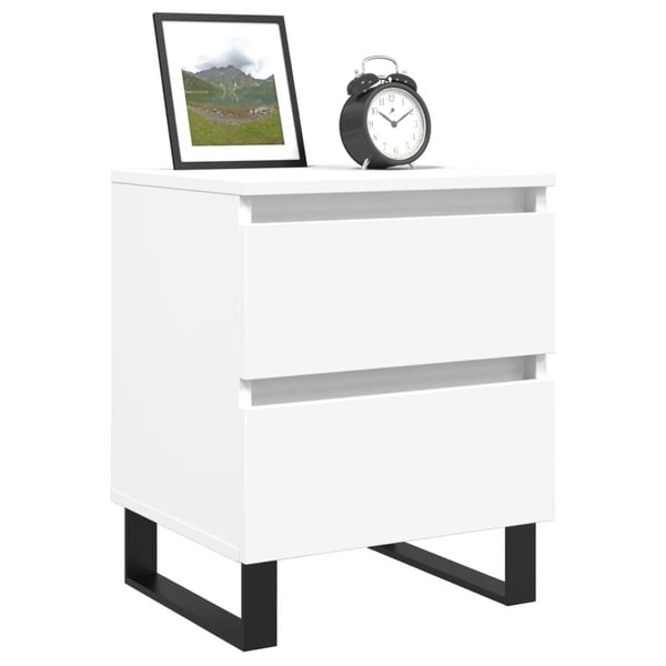 vidaXL Nattbord hvit 40x35x50 cm konstruert tre