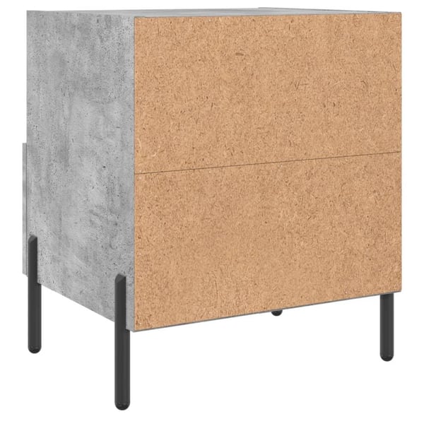 vidaXL Nattbord 2 stk betonggrå 40x35x47,5 cm konstruert tre