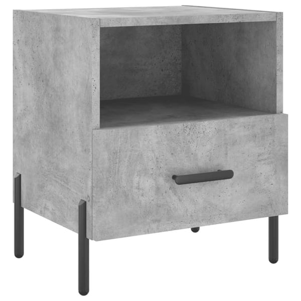 vidaXL Nattbord 2 stk betonggrå 40x35x47,5 cm konstruert tre