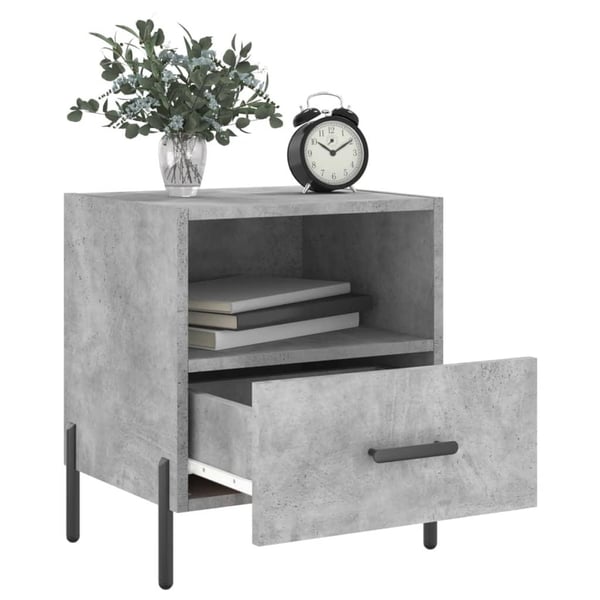 vidaXL Nattbord 2 stk betonggrå 40x35x47,5 cm konstruert tre