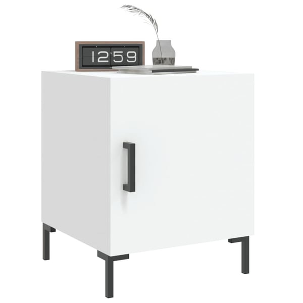 vidaXL sengebord 40x40x50 cm konstrueret træ hvid