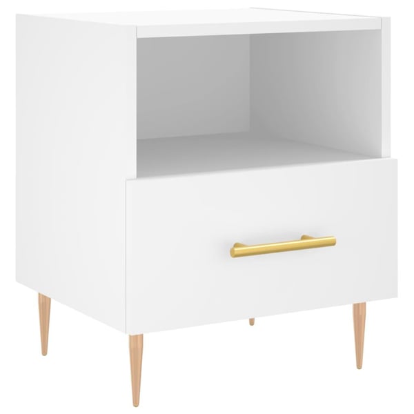 vidaXL Nattbord 2 stk hvit 40x35x47,5 cm konstruert tre