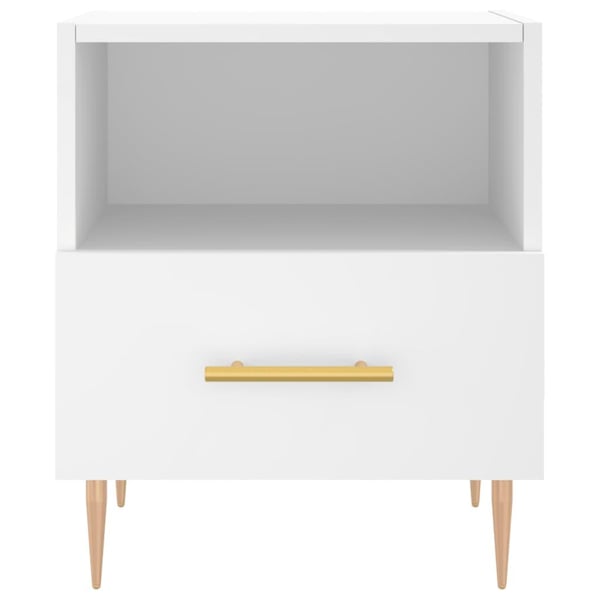 vidaXL Nattbord 2 stk hvit 40x35x47,5 cm konstruert tre