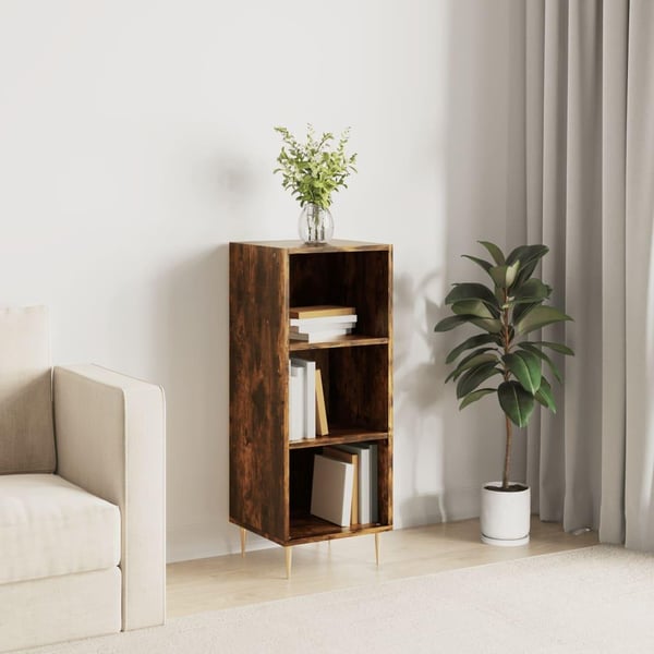 vidaXL Skjenk røkt eik 34,5x32,5x90 cm konstruert tre