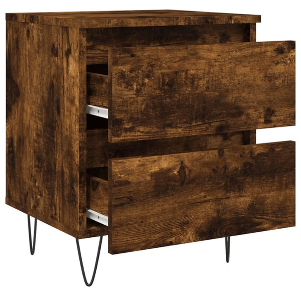 vidaXL Nattbord 2 stk røkt eik 40x35x50 cm konstruert tre
