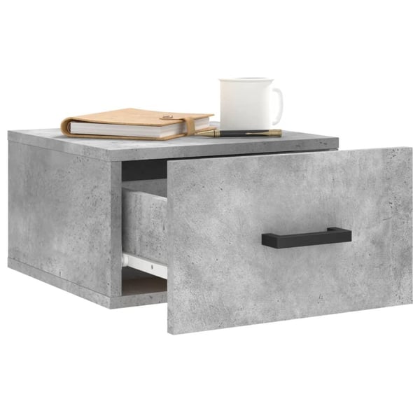 vidaXL Veggmonterte nattbord 2 stk betonggrå 35x35x20 cm