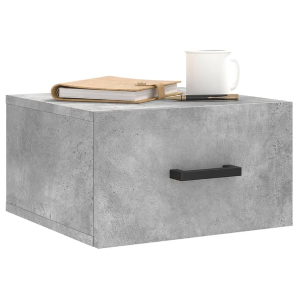 vidaXL Veggmonterte nattbord 2 stk betonggrå 35x35x20 cm