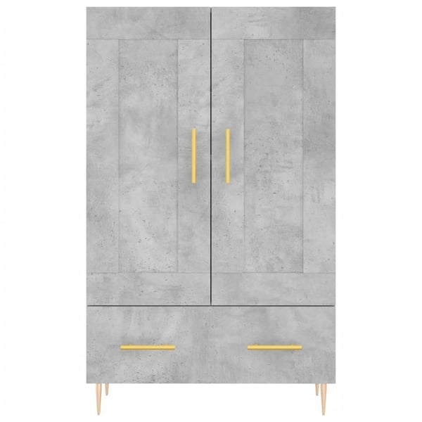 vidaXL Highboard betonggrå 69,5x31x115 cm konstruert tre