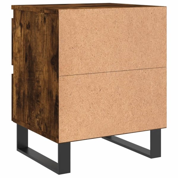 vidaXL sengebord 40x35x50 cm konstrueret træ røget egetræsfarve