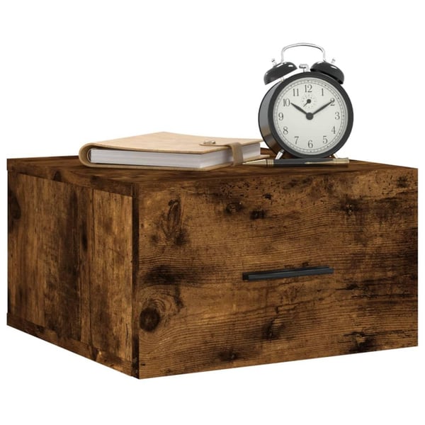 vidaXL væghængt sengebord 35x35x20 cm røget egetræsfarve