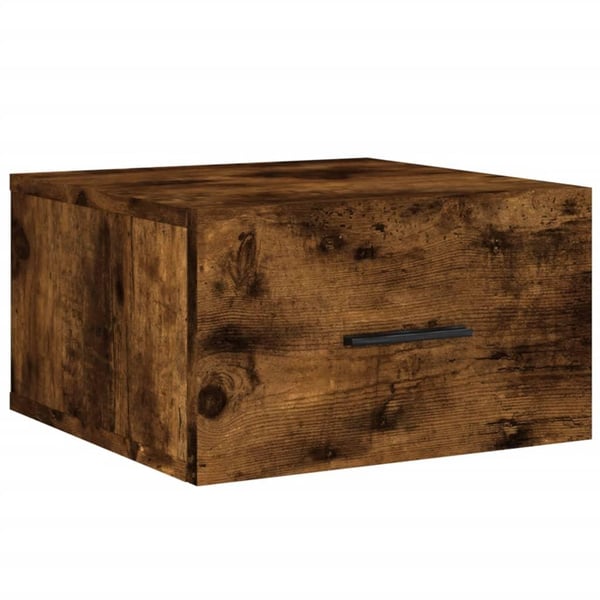 vidaXL væghængt sengebord 35x35x20 cm røget egetræsfarve