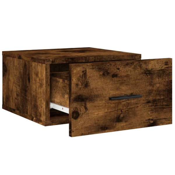 vidaXL væghængt sengebord 35x35x20 cm røget egetræsfarve