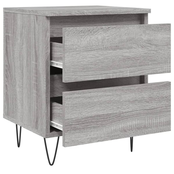 vidaXL Nattbord 2 stk grå sonoma 40x35x50 cm konstruert tre